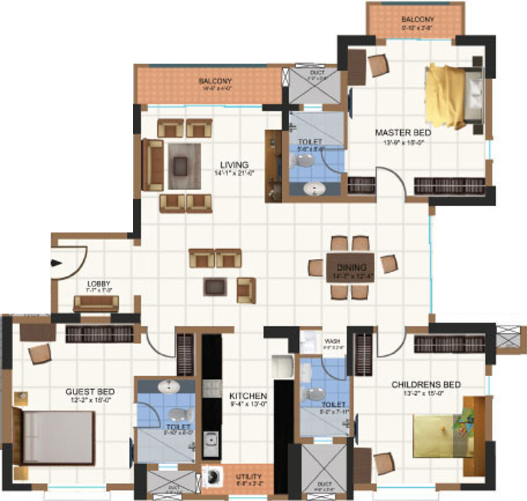 Salarpuria Sattva Gold Summit (3BHK+3T (2,240 sq ft) + Servant Room 2240 sq ft)