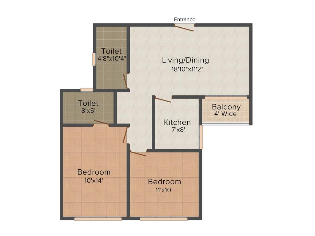 Siddha Xanadu Condominium (2BHK+2T (995 sq ft) 995 sq ft)