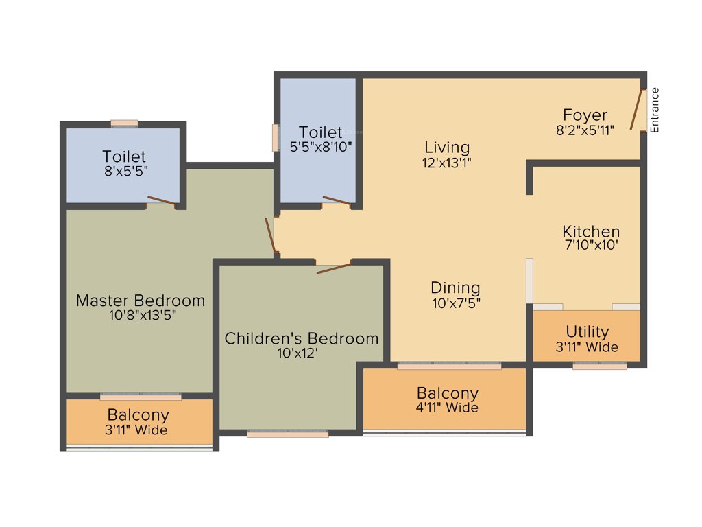 Salarpuria Sattva Melody (2BHK+2T (1,237 sq ft) 1237 sq ft)