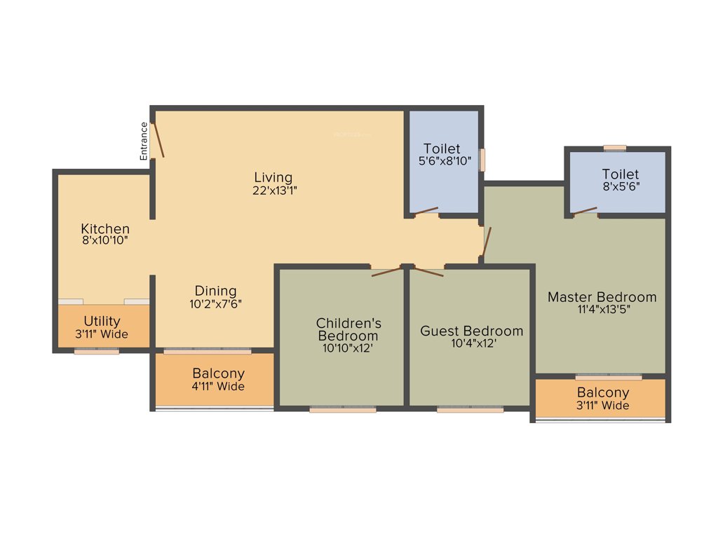 Salarpuria Sattva Melody (3BHK+2T (1,520 sq ft) 1520 sq ft)
