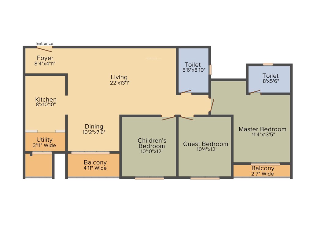 Salarpuria Sattva Melody (3BHK+2T (1,568 sq ft) 1568 sq ft)