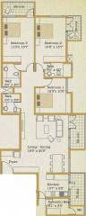 Spectra Floris Floor Plan (3BHK+3T (1,850 sq ft)   Servant Room 1850 sq ft)