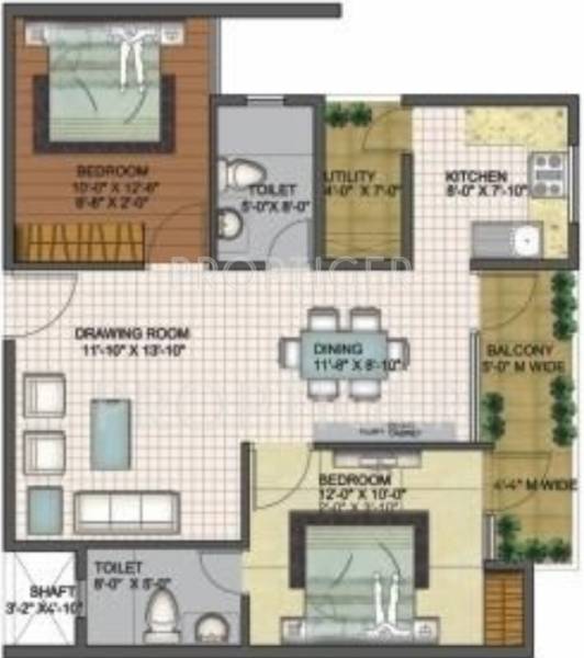 Unishire Projects Pvt Ltd The Ledge (2BHK+2T (980 sq ft) 980 sq ft)