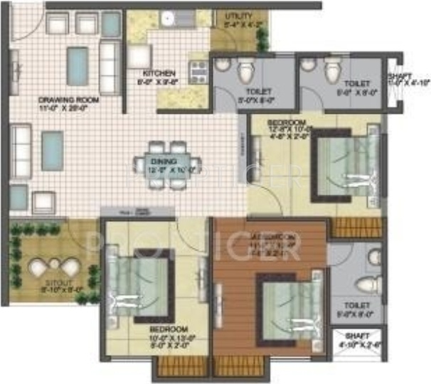Unishire Projects Pvt Ltd The Ledge (3BHK+3T (1,353 sq ft) 1353 sq ft)