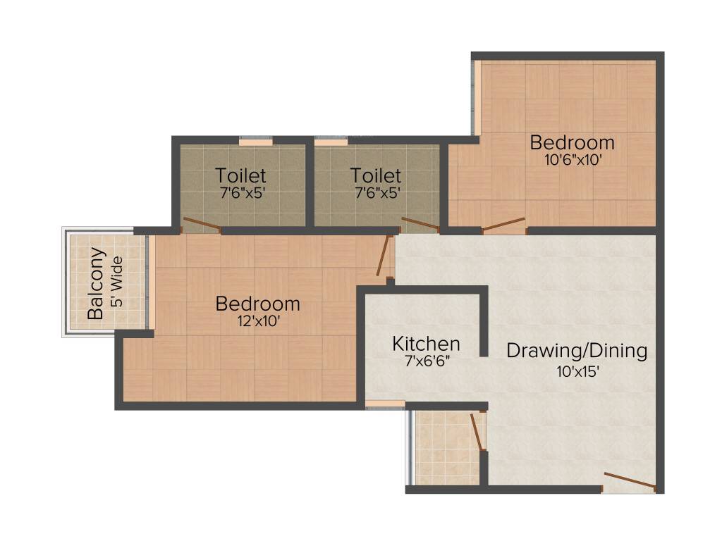 Amrapali Golf Homes (2BHK+2T (835 sq ft) 835 sq ft)