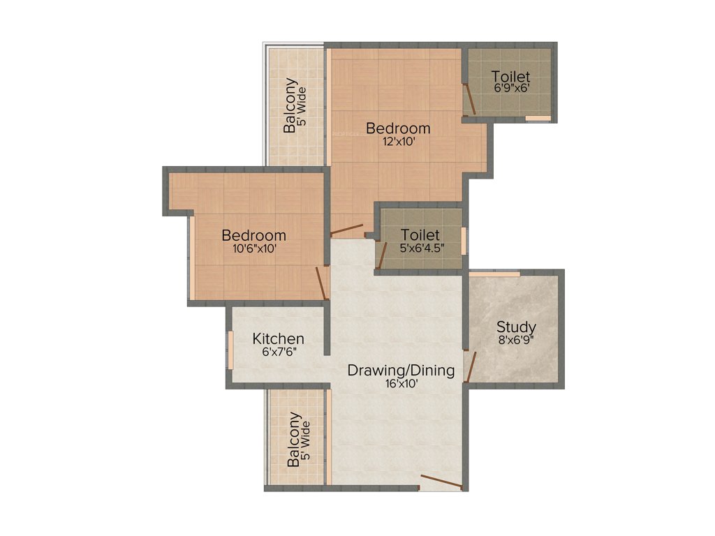 Amrapali Golf Homes (2BHK+2T (945 sq ft) + Study Room 945 sq ft)