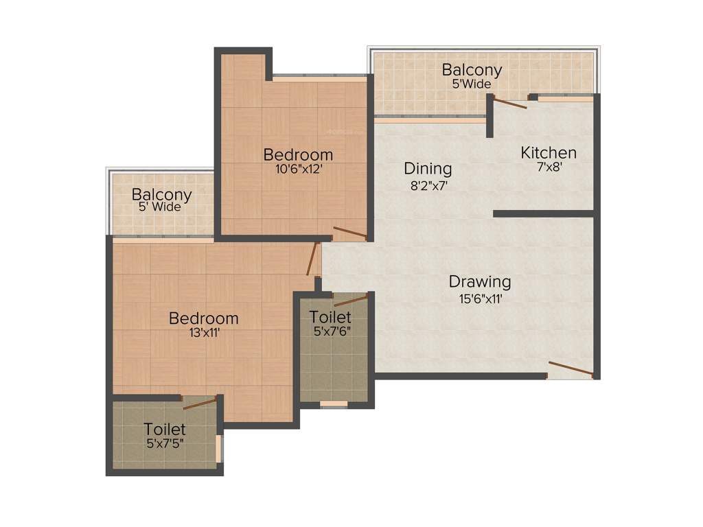 Amrapali Golf Homes (2BHK+2T (1,100 sq ft) 1100 sq ft)