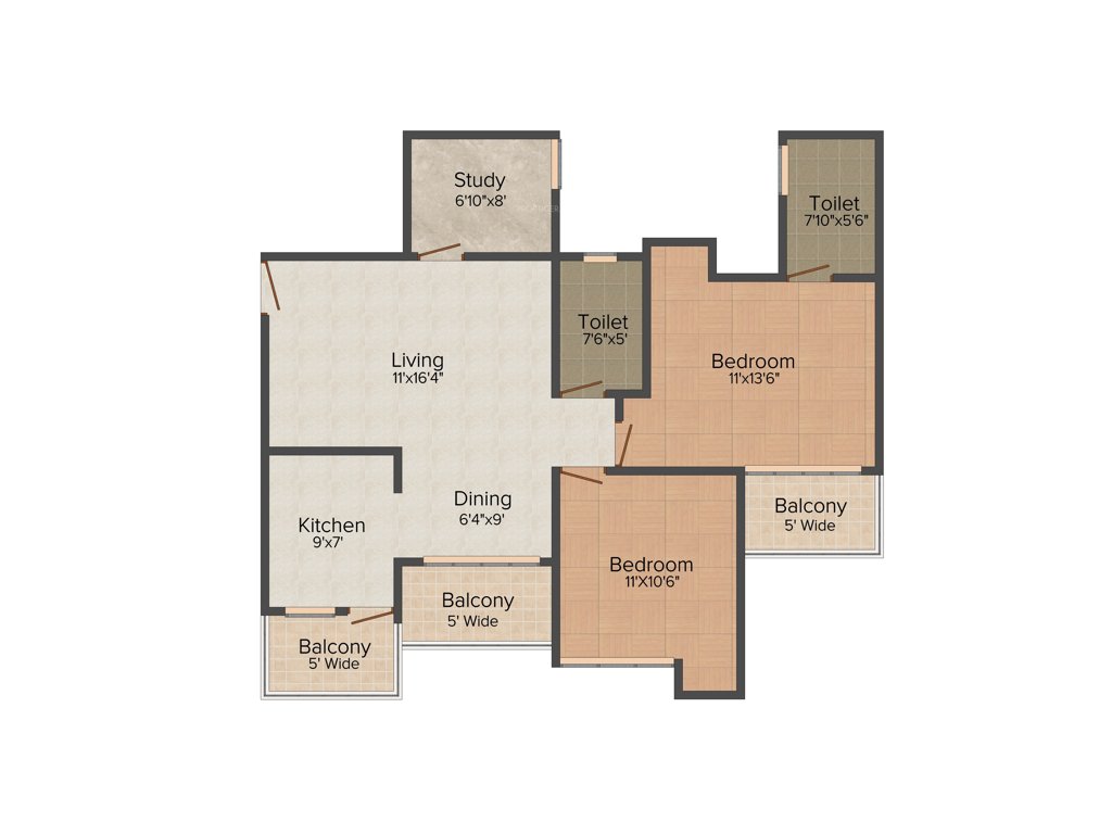 Amrapali Golf Homes (2BHK+2T (1,200 sq ft) + Study Room 1200 sq ft)