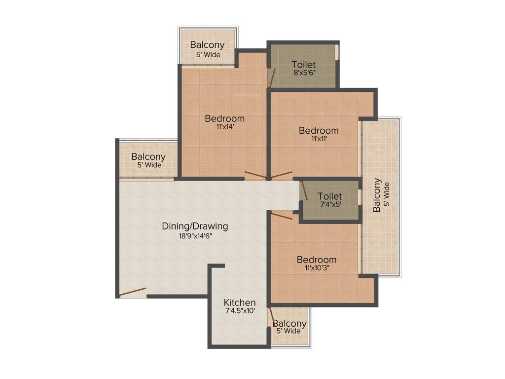 Amrapali Golf Homes (3BHK+2T (1,425 sq ft) 1425 sq ft)