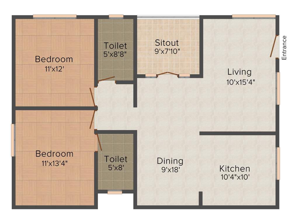 Radiant Jasmine Terrace (2BHK+2T (1,165 sq ft) 1165 sq ft)