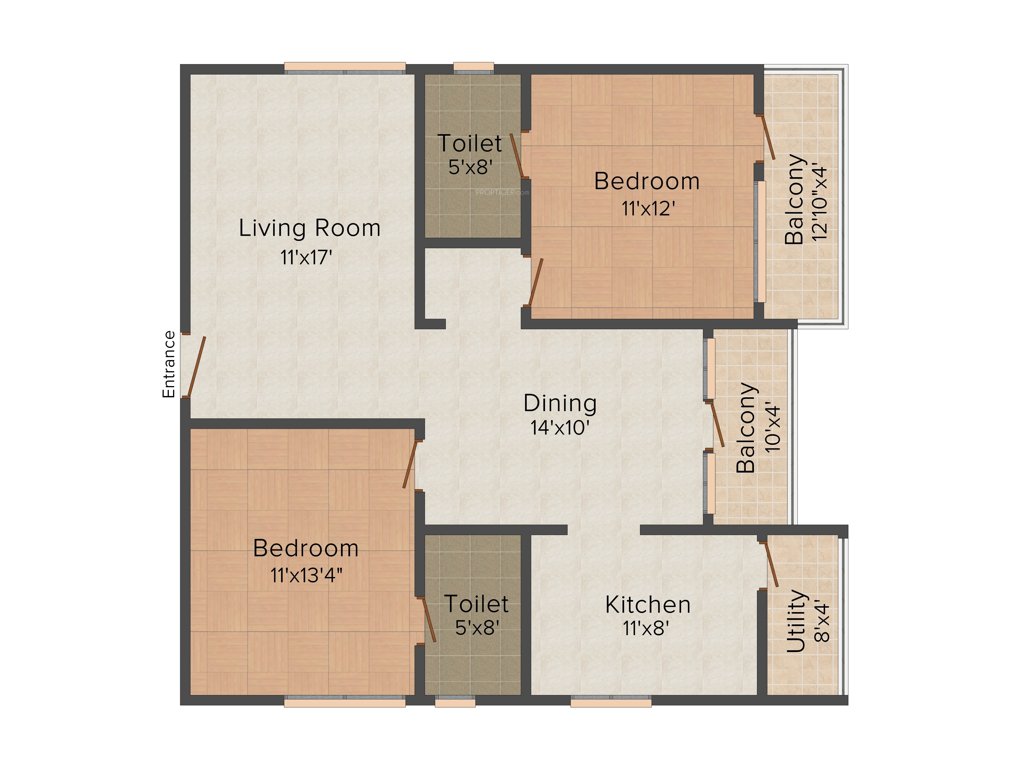 ARK Serene County (2BHK+2T (1,250 sq ft) 1250 sq ft)