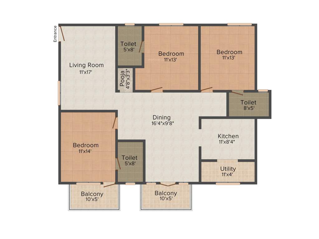 ARK Serene County (3BHK+3T (1,745 sq ft) 1745 sq ft)
