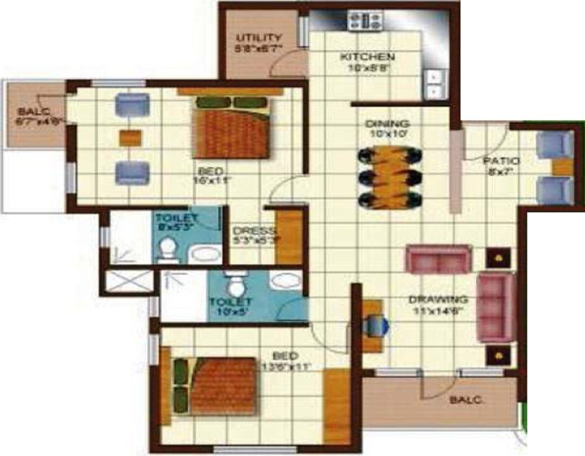 Golden Golden Palms (2BHK+2T (1,440 sq ft) 1440 sq ft) Golden Golden Palms (2BHK+2T (1,440 sq ft) 1440 sq ft)