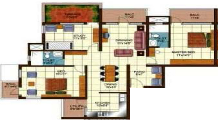 Golden Golden Palms (2BHK+2T (1,710 sq ft) + Study Room 1710 sq ft) Golden Golden Palms (2BHK+2T (1,710 sq ft) + Study Room 1710 sq ft)
