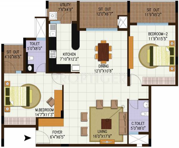 Century Central (2BHK+2T (1,668 sq ft) 1668 sq ft) Century Central (2BHK+2T (1,668 sq ft) 1668 sq ft)