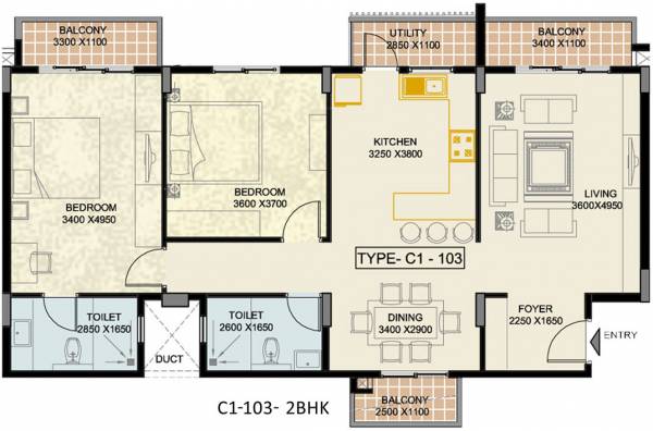 Bhoomika Vista Lagos (2BHK+2T (1,448 sq ft) 1448 sq ft)