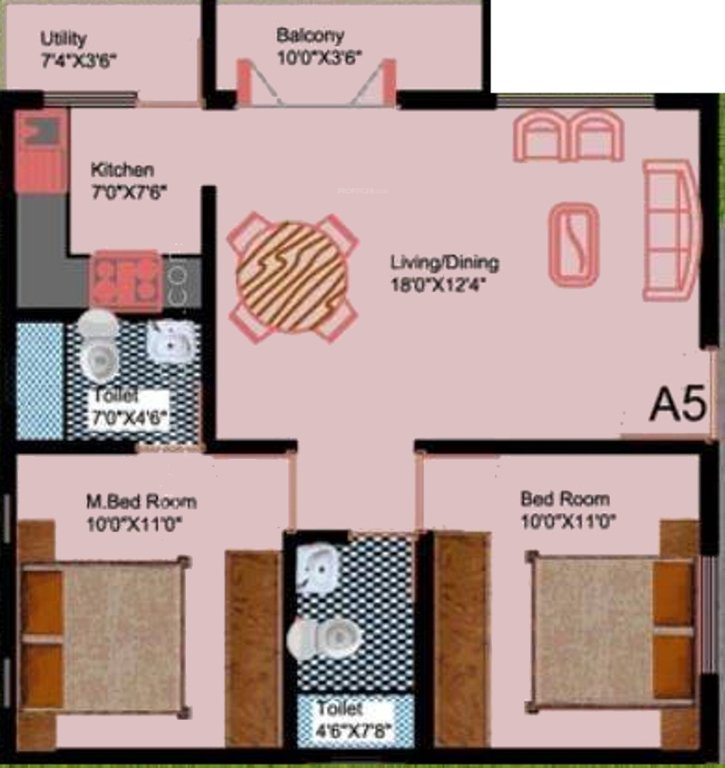 DS DSMAX SUPREME (2BHK+2T (900 sq ft) 900 sq ft)