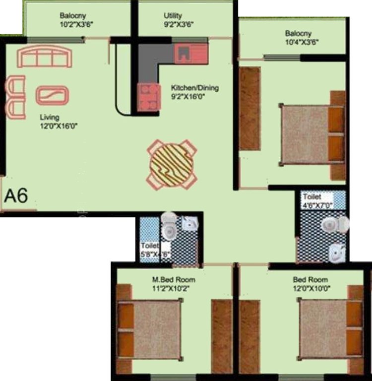 DS DSMAX SUPREME (3BHK+2T (1,400 sq ft) 1400 sq ft)