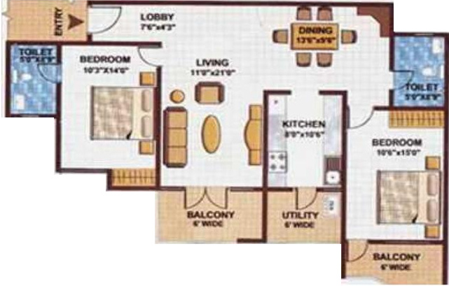 Gopalan Residency (2BHK+2T (1,300 sq ft) 1300 sq ft)