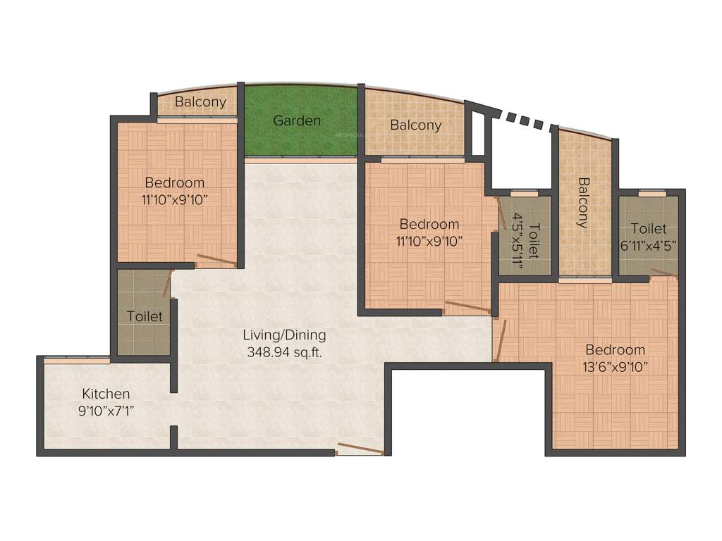 Team Taurus Bellagio 3BHK+3T (1,703 sq ft)