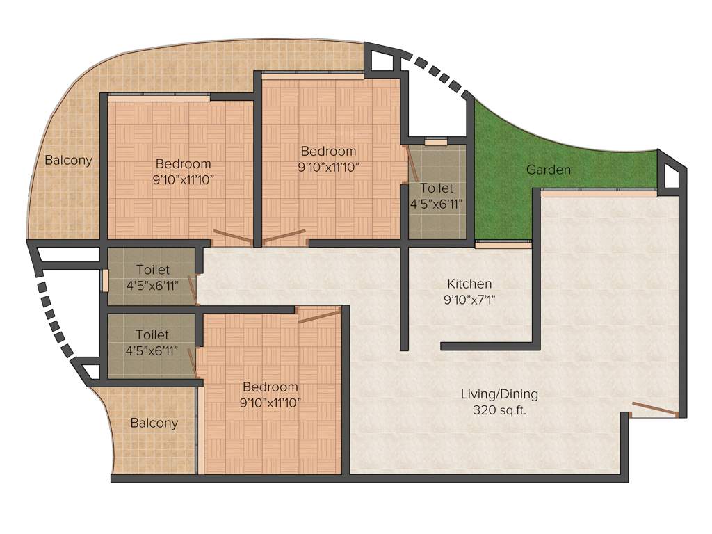 Team Taurus Bellagio 3BHK+3T (1,714 sq ft)