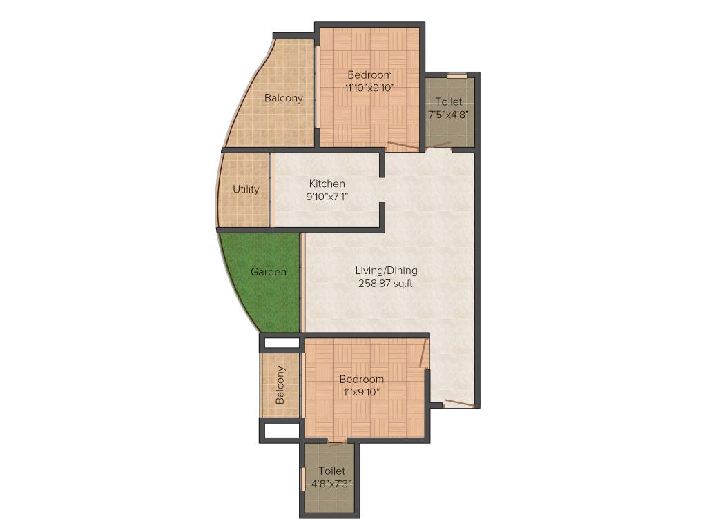 Team Taurus Bellagio 2BHK+2T (1,278 sq ft)