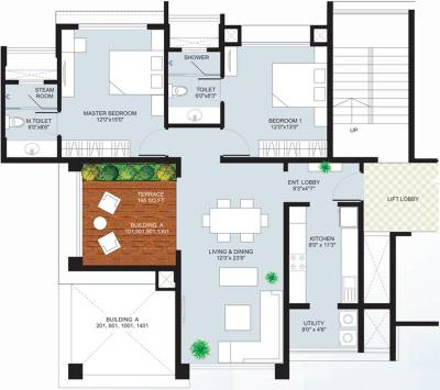Marvel Cascada (2BHK+2T (1,370 sq ft) 1370 sq ft)