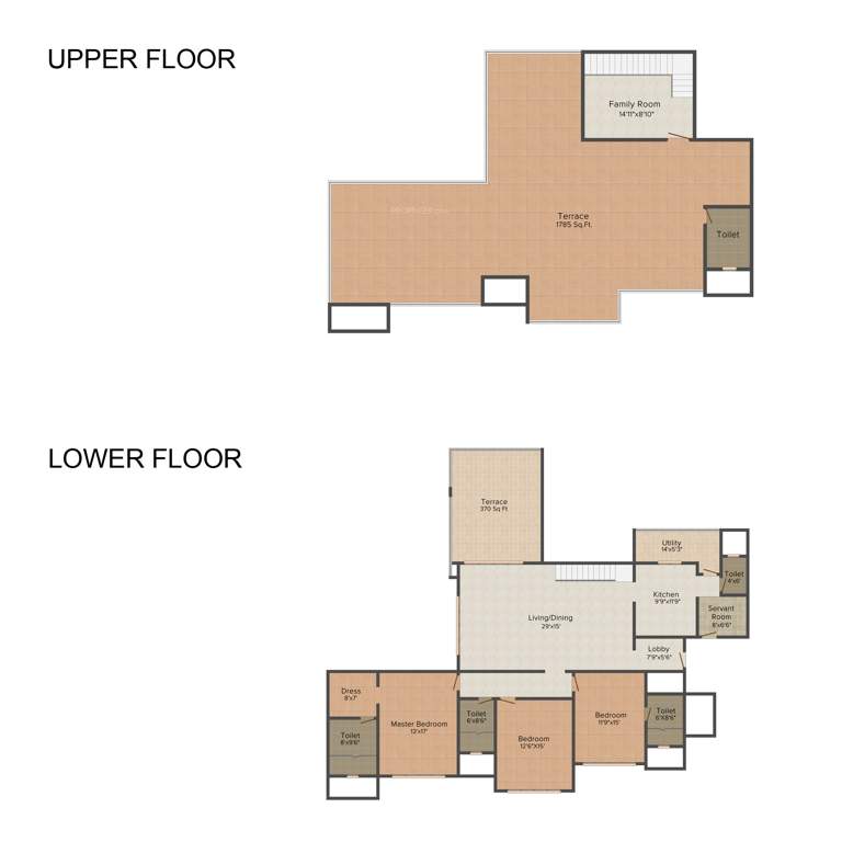 Marvel Cascada (3BHK+3T (3,490 sq ft) + Servant Room 3490 sq ft)