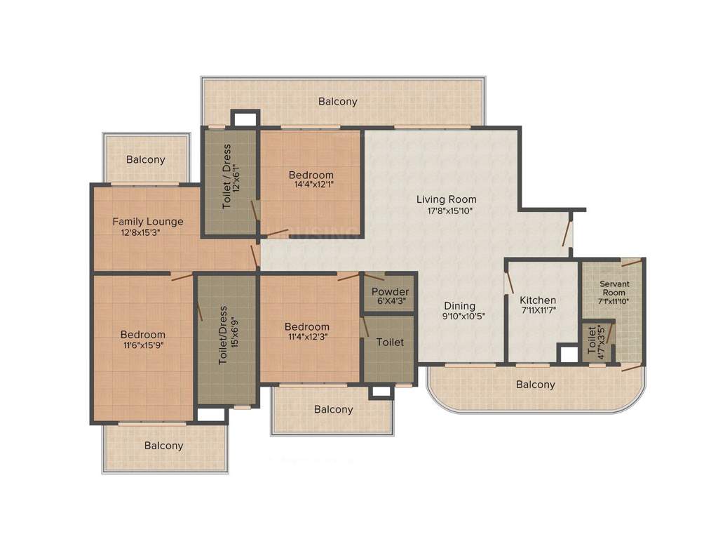 Bestech Park View Grand Spa (3BHK+4T (2,660 sq ft) + Servant Room 2660 sq ft)