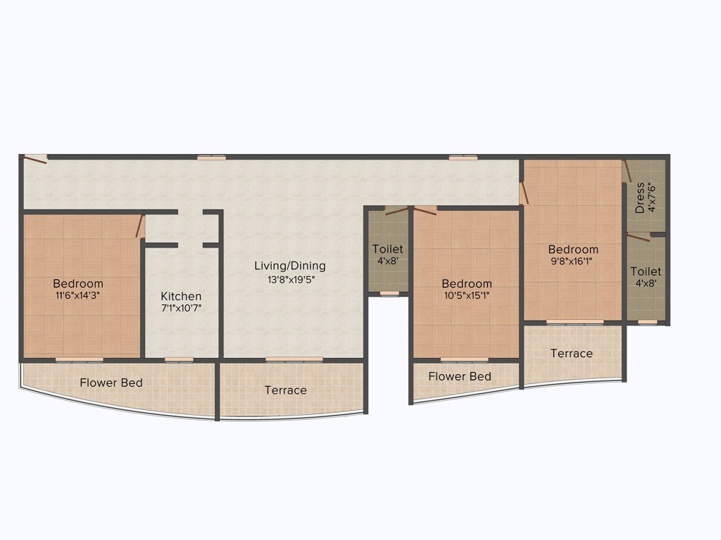 Team Deja Vu (3BHK+3T (1,898 sq ft) 1898 sq ft)