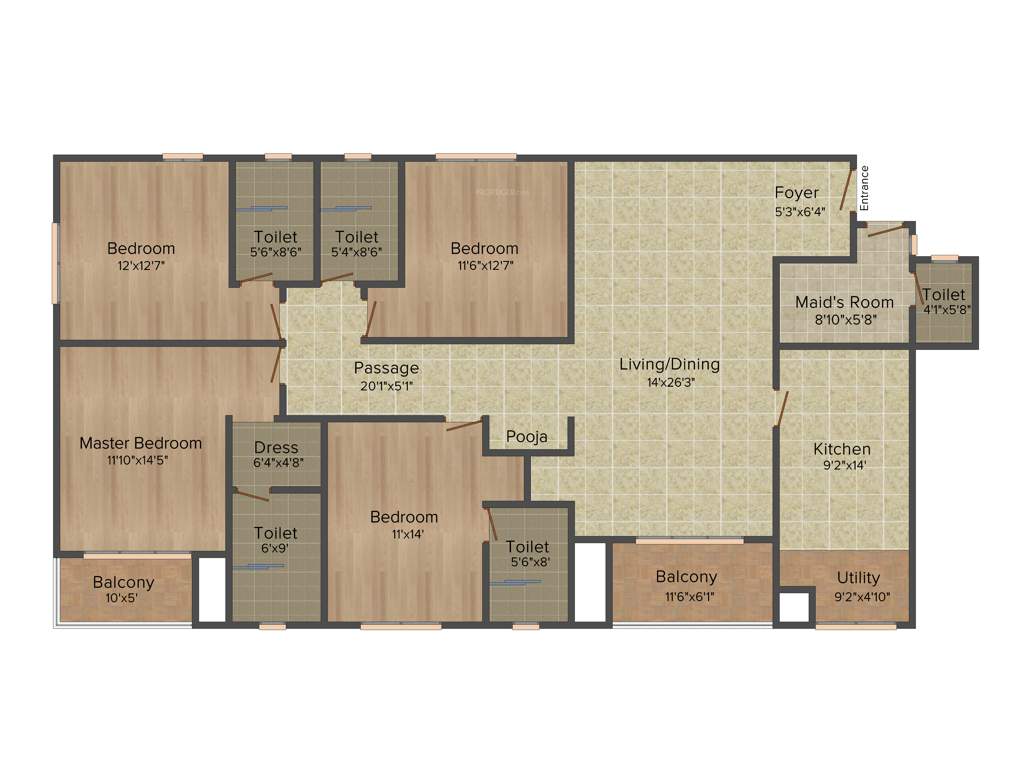 Prestige Bella Vista (4BHK+4T (2,533 sq ft) + Servant Room 2533 sq ft)