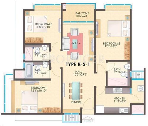 TVH Ouranya Bay (3BHK+3T (1,710 sq ft) 1710 sq ft)
