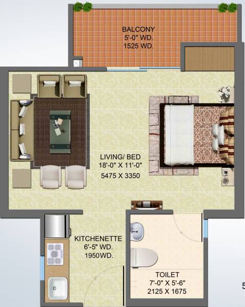 Supertech Aero Suites (1BHK+1T (500 sq ft) 500 sq ft)