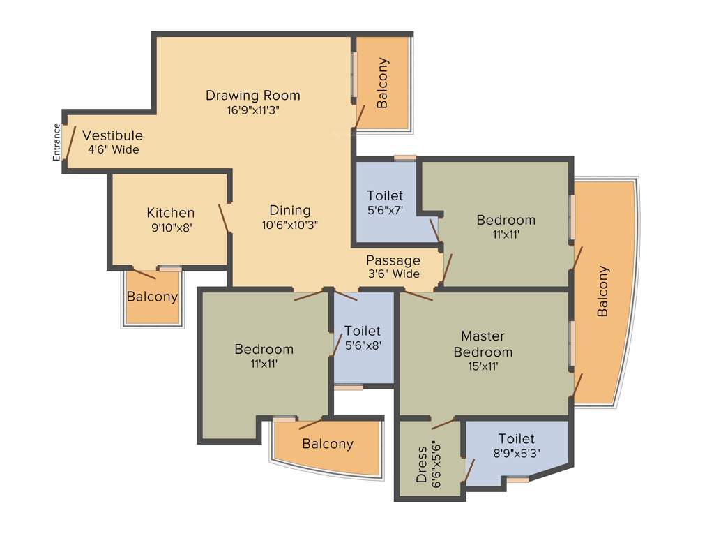 Chintels Paradiso (3BHK+3T (1,785 sq ft) 1785 sq ft)