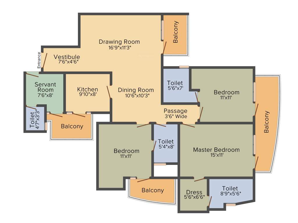 Chintels Paradiso (3BHK+3T (1,850 sq ft) + Servant Room 1850 sq ft)