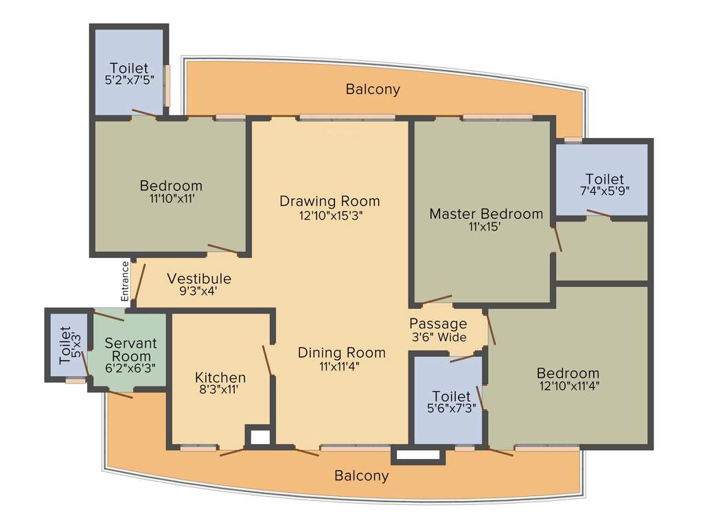 Chintels Paradiso (3BHK+3T (2,050 sq ft) + Servant Room 2050 sq ft)