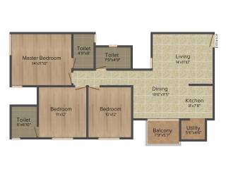 Akshaya January (3BHK+3T (1,412 sq ft) 1412 sq ft) Akshaya January (3BHK+3T (1,412 sq ft) 1412 sq ft)