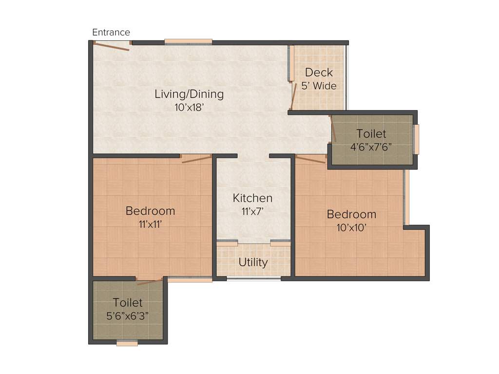 Vijay Lotus Pond (2BHK+2T (836 sq ft) 836 sq ft)