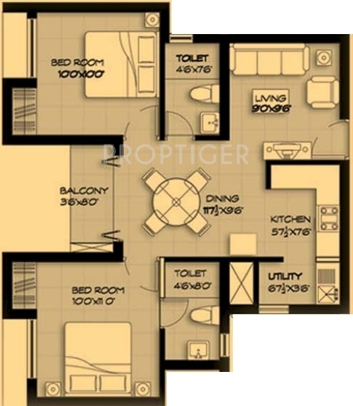 Marg Pushpadruma (2BHK+2T (847 sq ft) 847 sq ft)