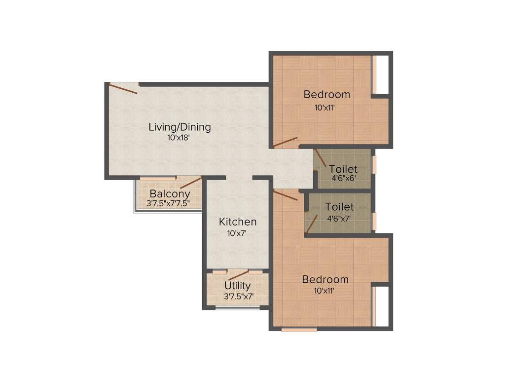 Doshi Oriana (2BHK+2T (945 sq ft) 945 sq ft)