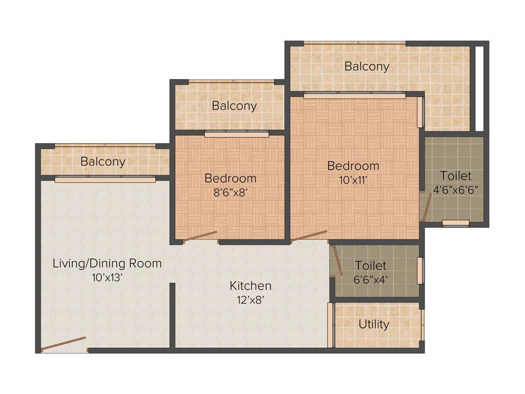 Sanghvi Shree Mohankheda Heights (2BHK+2T (1,050 sq ft) 1050 sq ft)