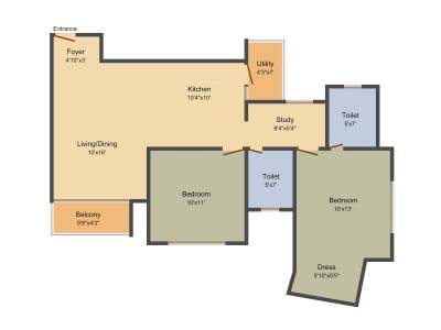 Daadys Elixir (2BHK+2T (1,000 sq ft)   Study Room 1000 sq ft)