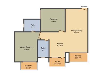 Daadys Elixir (2BHK+2T (900 sq ft) 900 sq ft)