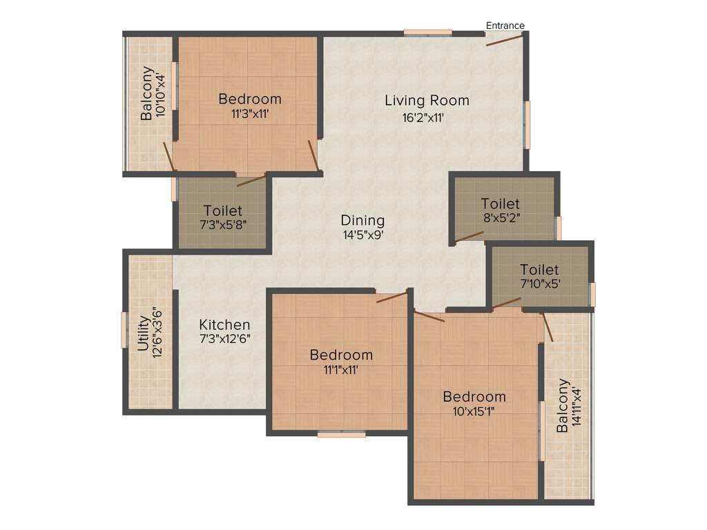 Shanders Dwellington (3BHK+3T (1,350 sq ft) 1350 sq ft)