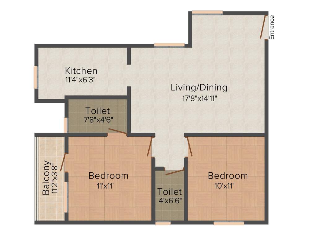 Shanders Dwellington (2BHK+2T (875 sq ft) 875 sq ft)