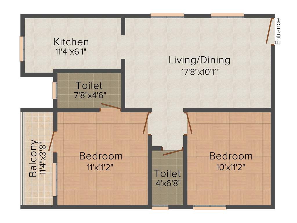 Shanders Dwellington (2BHK+2T (800 sq ft) 800 sq ft)