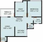 Dreams Elina (1BHK+1T (805 sq ft) + Study Room 805 sq ft) Dreams Elina (1BHK+1T (805 sq ft) + Study Room 805 sq ft)