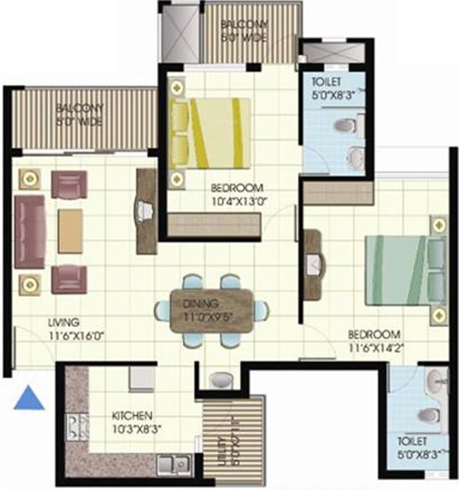 Emmanuel Meadows (2BHK+2T (1,065 sq ft) 1065 sq ft) Emmanuel Meadows (2BHK+2T (1,065 sq ft) 1065 sq ft)
