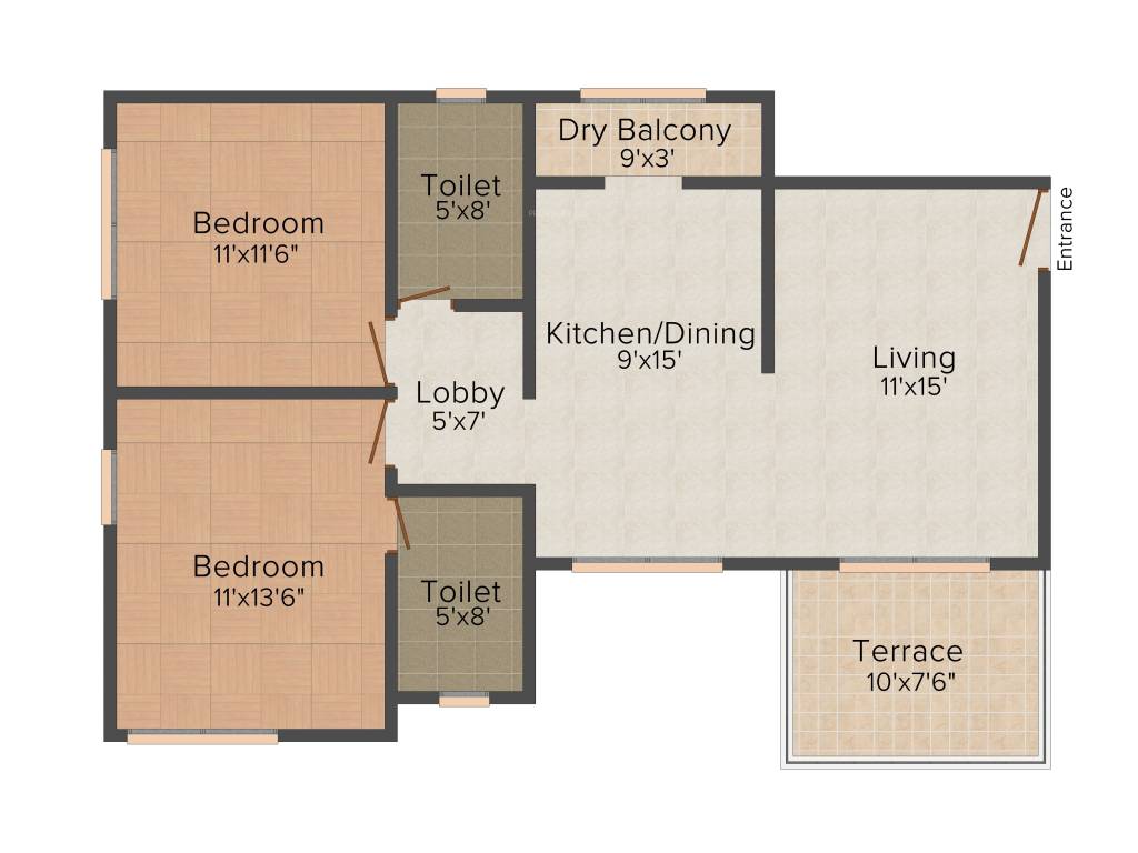 Kumar Purab (2BHK+2T (1,050 sq ft) 1050 sq ft)