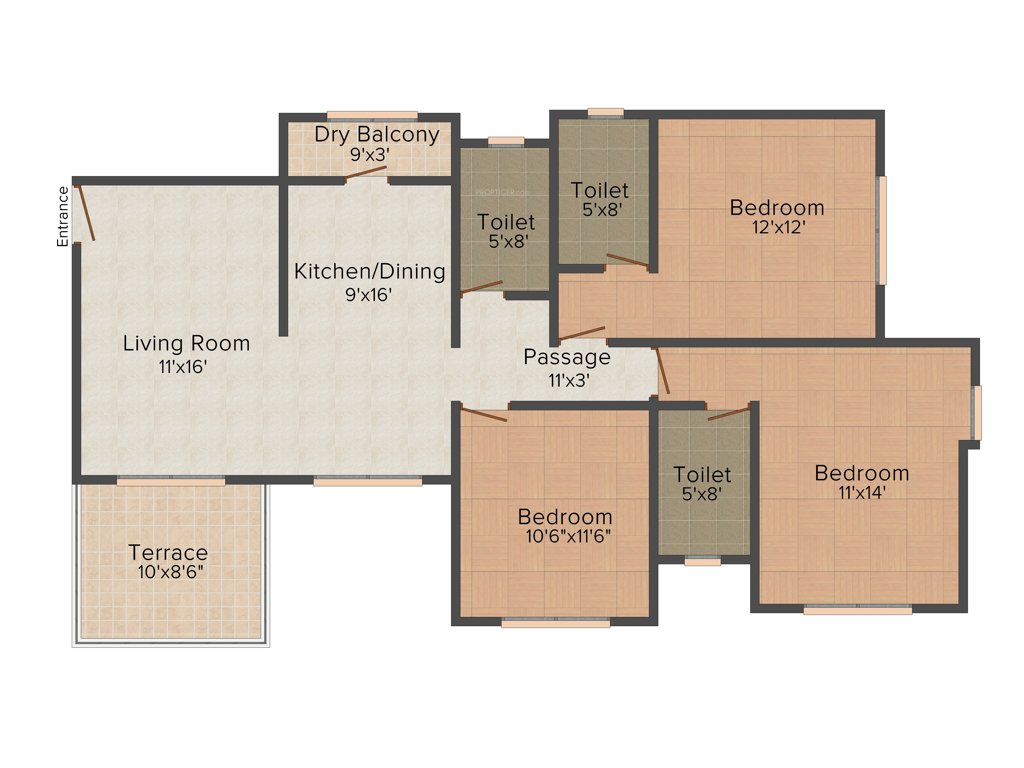 Kumar Purab (3BHK+3T (1,388 sq ft) 1388 sq ft)